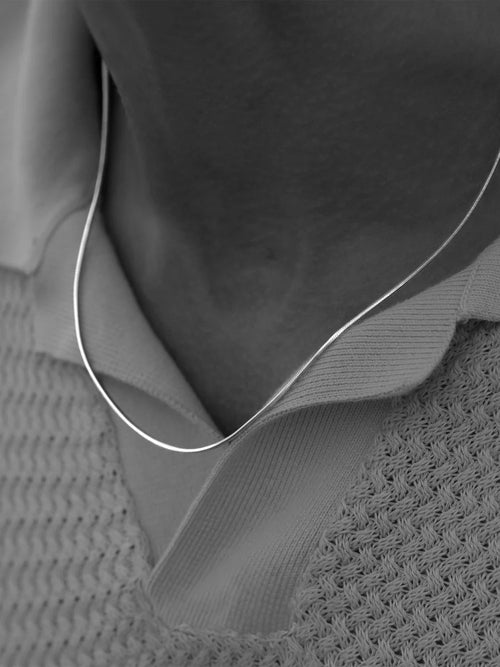 OCTAGON CHAIN NECKLACE IN SILVER
